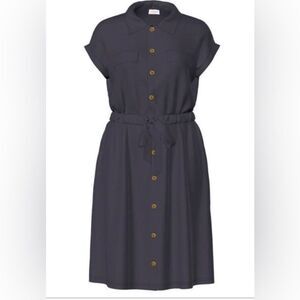 NWT Women Plus LulaRoe Gray Ribbed Stacie Shirt Short Sleeve Dress 2X 2XL 22-24